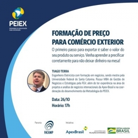  *Convite Capacitao Coletiva PEIEX Campinas: Formao de preo - 26/10 - 17h