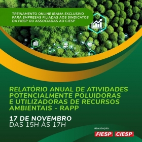 Treinamento FIESP/CIESP e IBAMA RAPP - Relatrio de Atividades Potencialmente Poluidoras e Utilizadoras de Recursos Ambientais