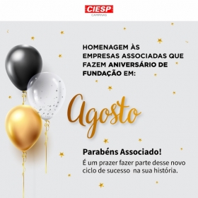 Parabns associados! Fundao em Agosto