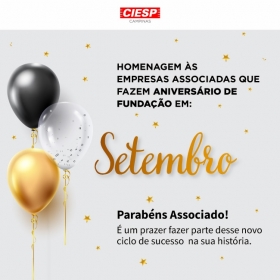 Parabns associados! Fundao em Setembro